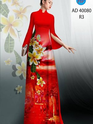 Vải Áo Dài Phong Cảnh Và Hoa Sứ AD 40080 19
